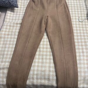 Zara Suede Hi-Rise Leggings